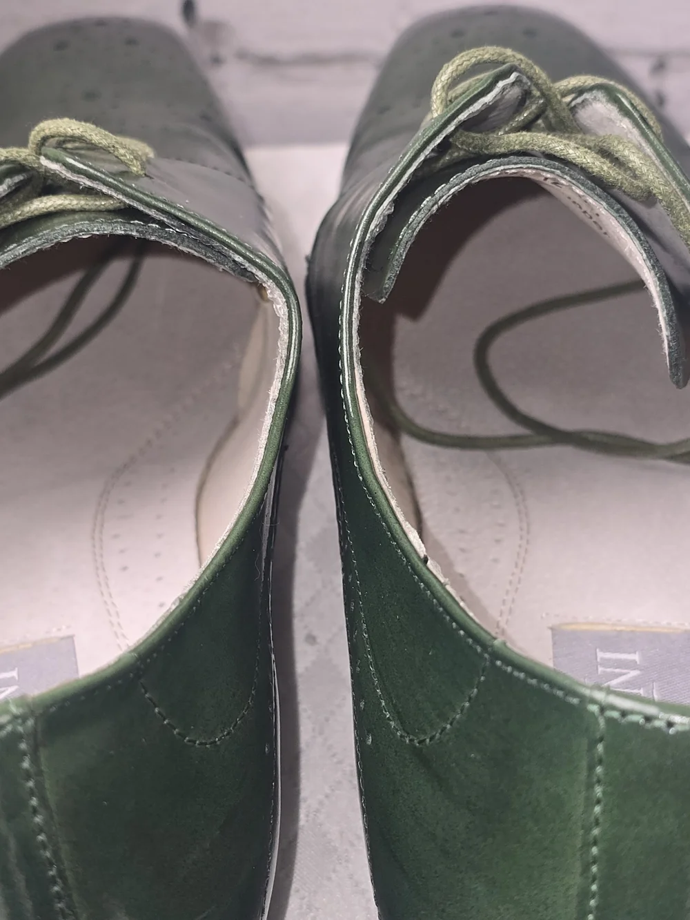 GIOVANNI JOEL MENS GREEN LEATHER LACE-UP DRESS SHOE GLOSSY WING TIP DERBY 12